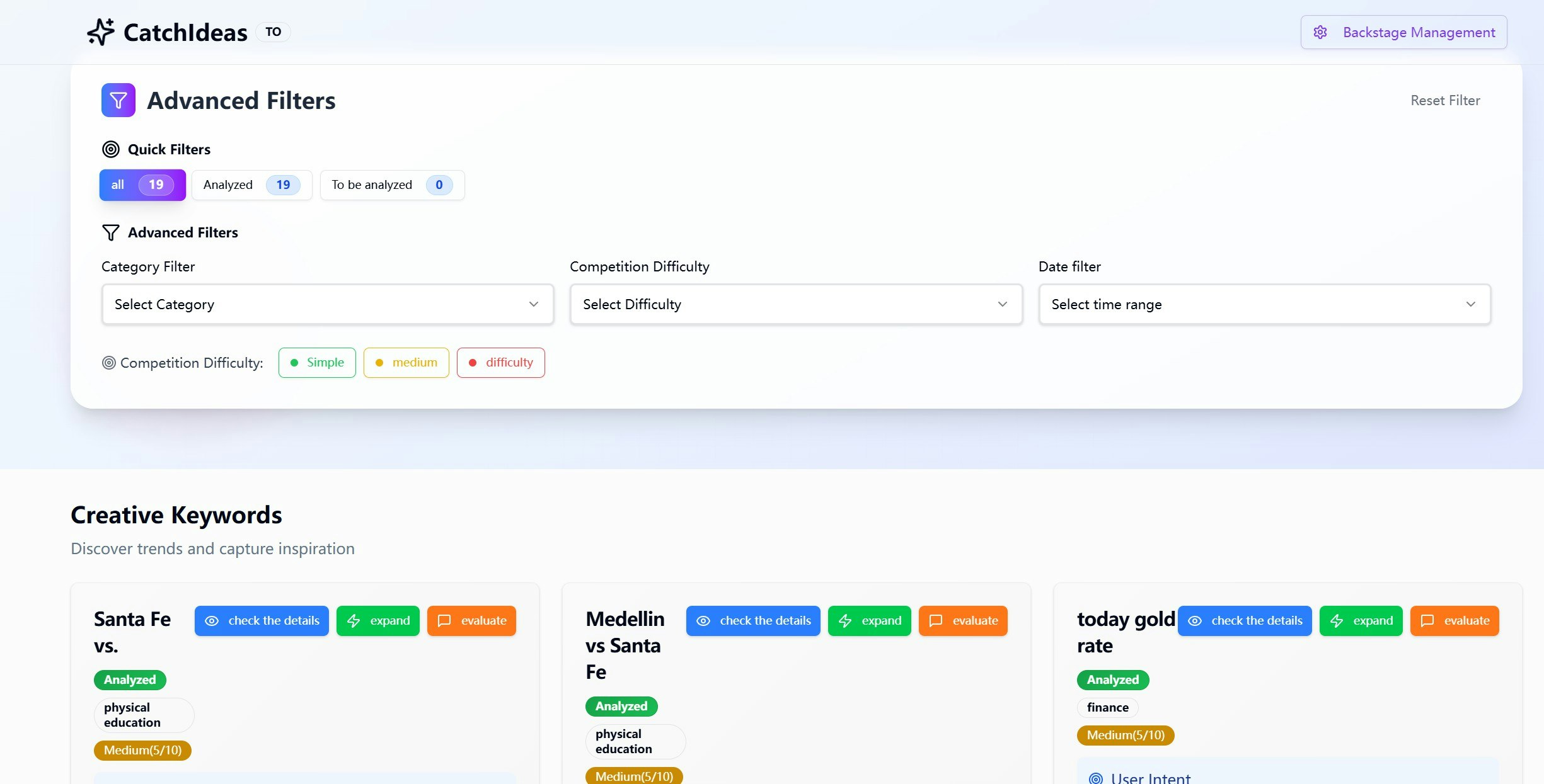 Catchideas - Analisi della domanda di parole chiave per idee di progetto attuabili media 5