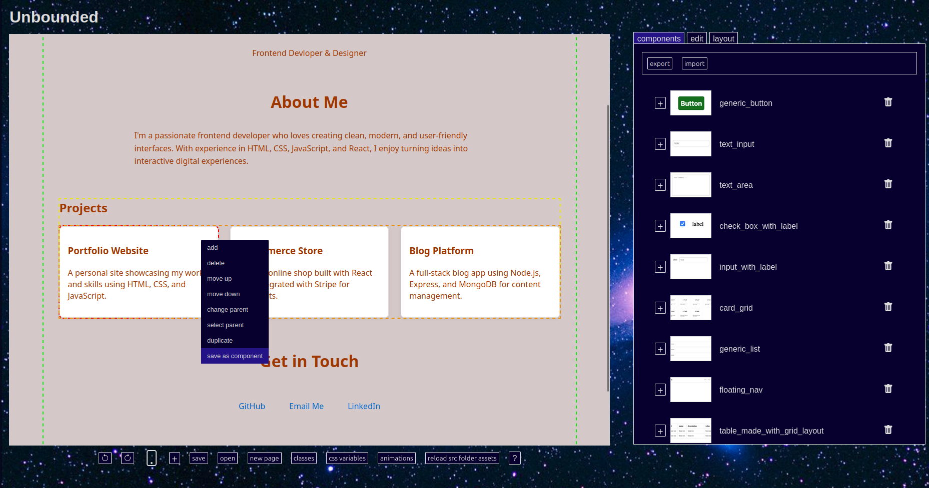 Unbounded - Screenshot 3 showing product features and functionality