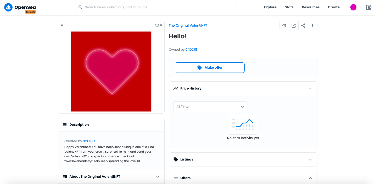 Be My ValentiNFT gallery image