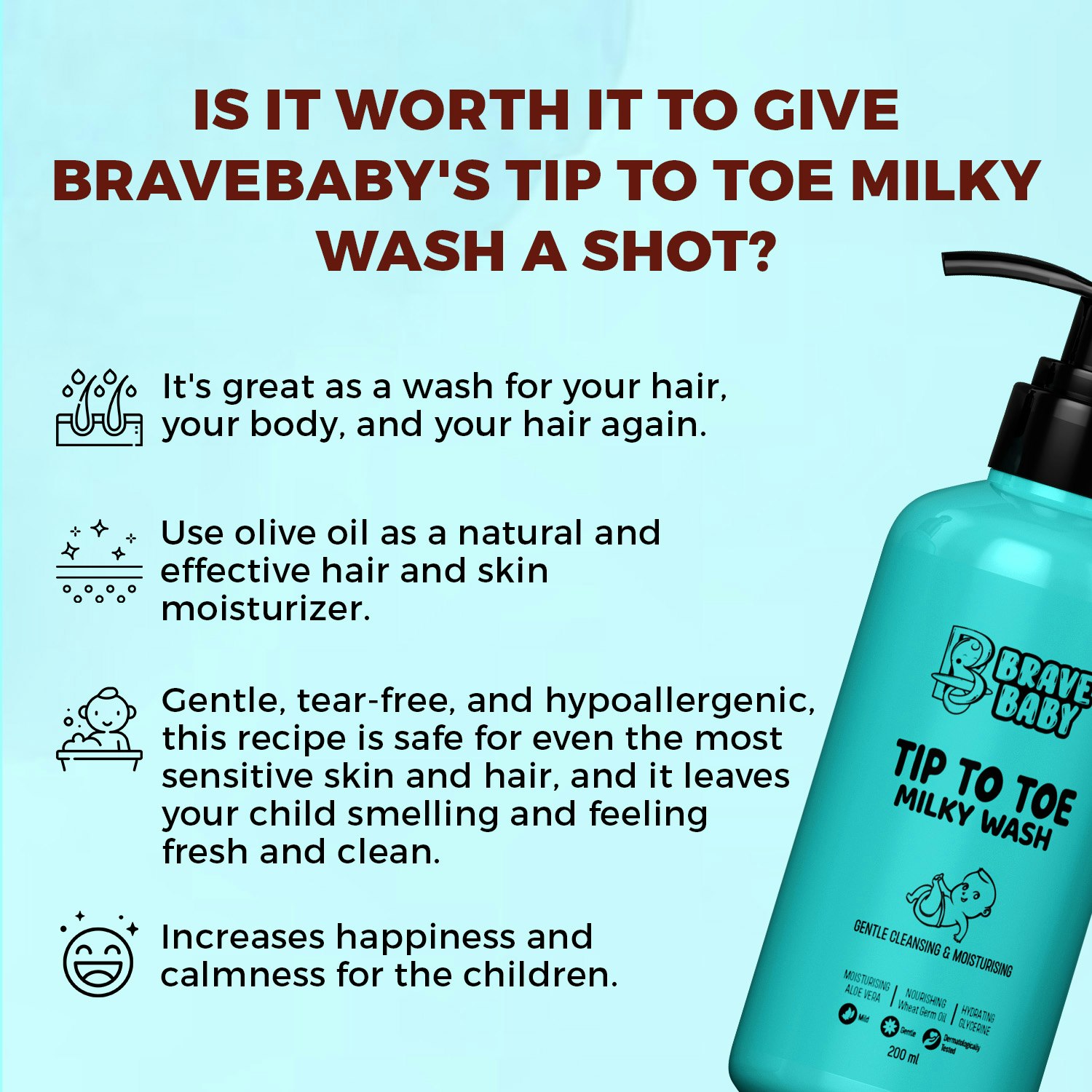 Brave Baby Tip to Toe Milky Wash