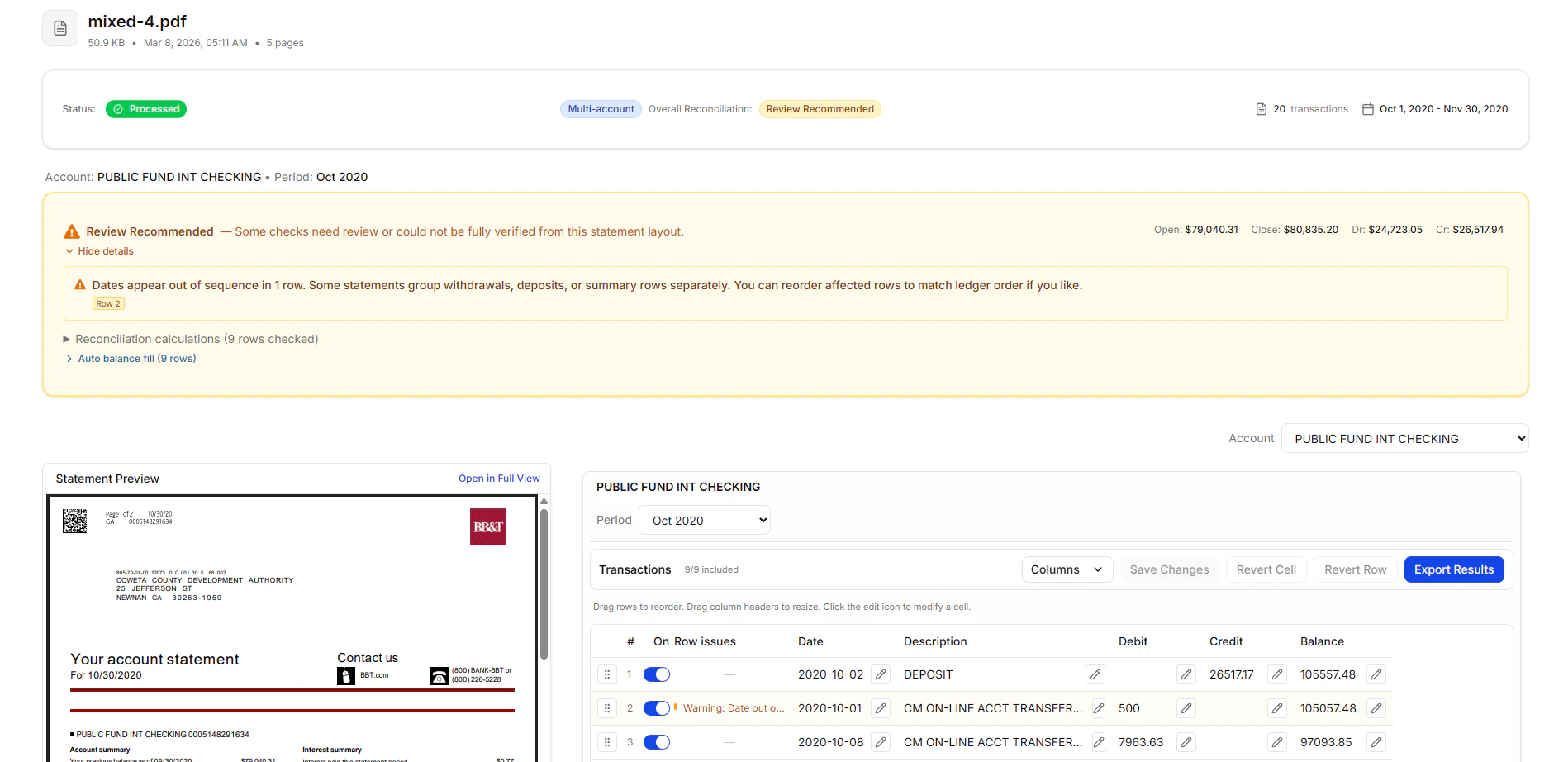 Reconcile Bank Statements screenshot 2