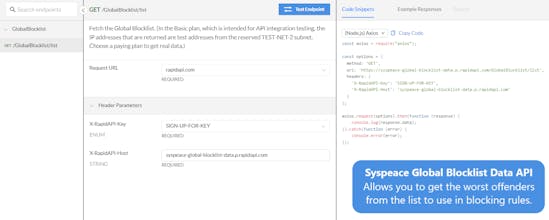 Syspeace Global Blocklist APIs gallery image