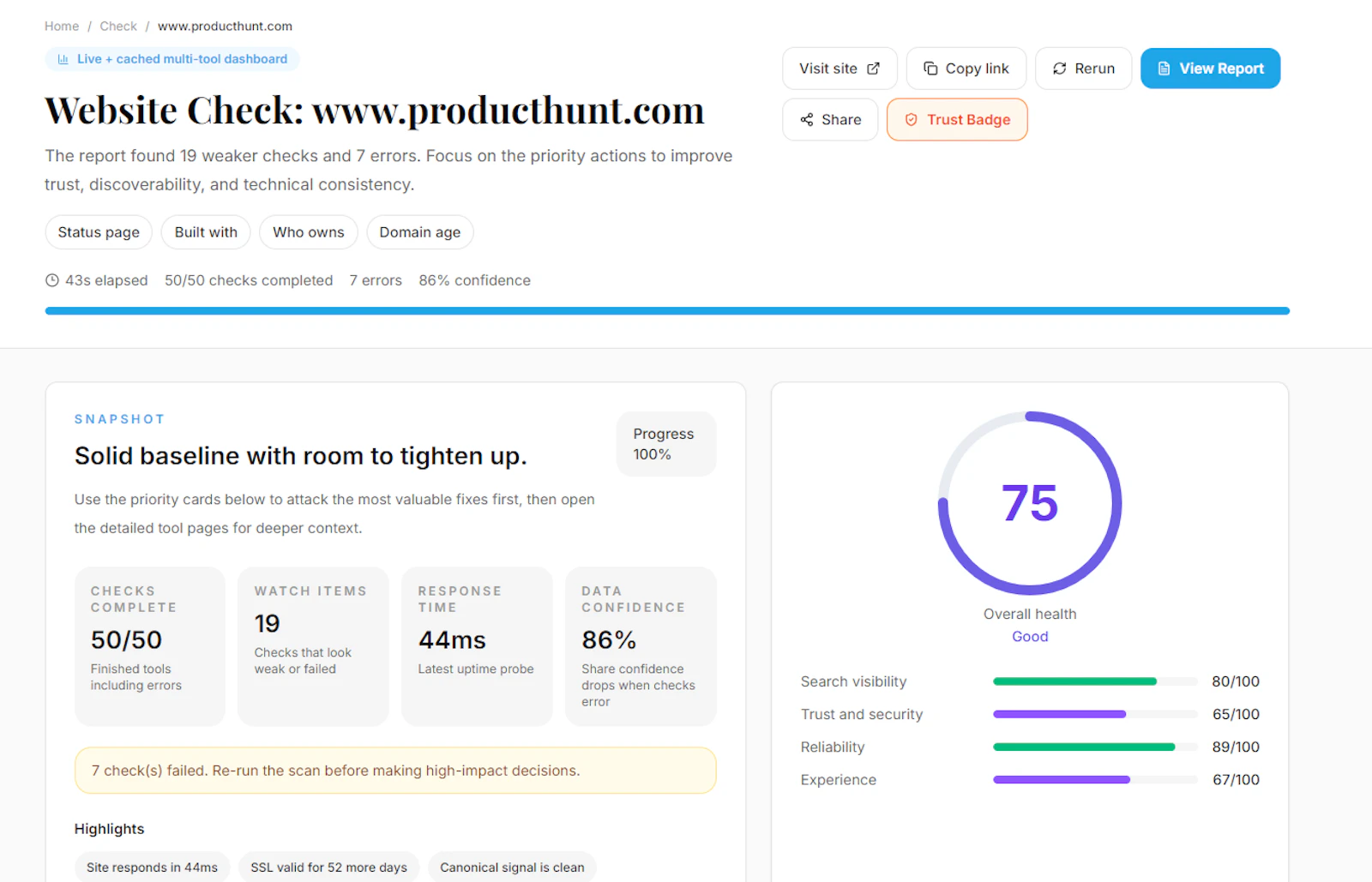 CheckWebs screenshot 2
