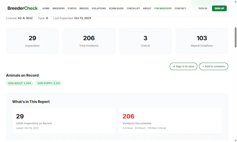 BreederCheck screenshot 2