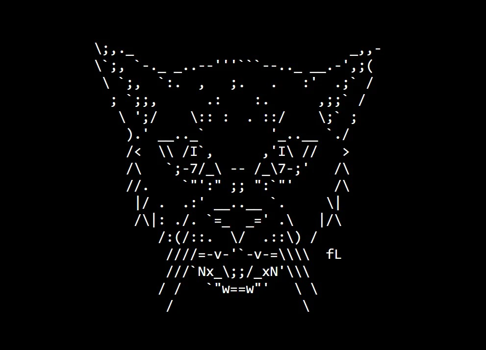 ASCII Cats Artwork created using keyboard symbols and characters