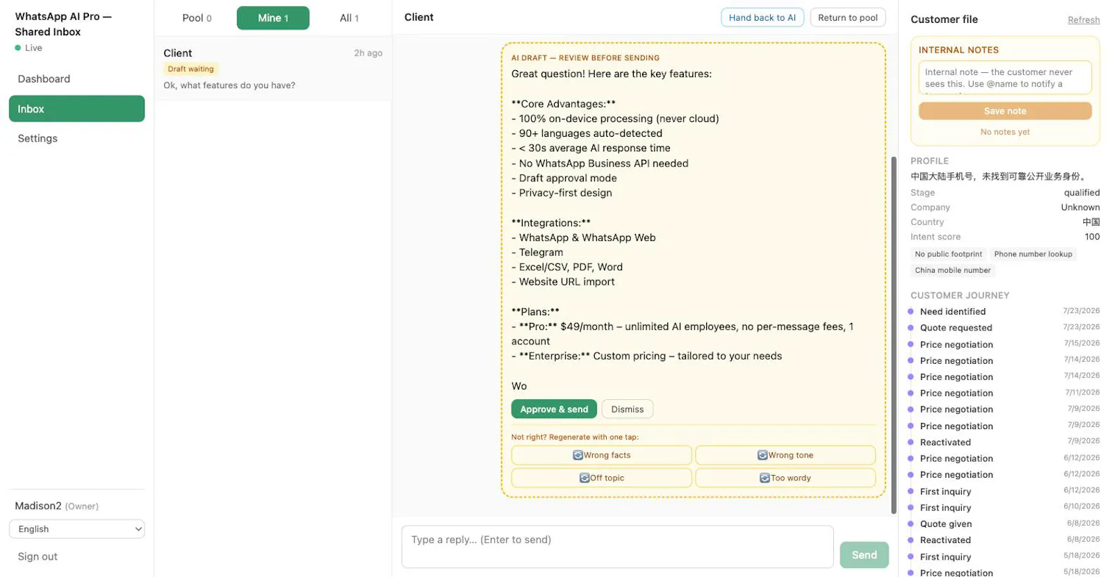 WhatsApp AI Pro screenshot 6