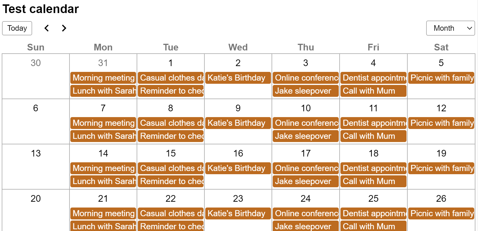 Modern Google Calendar Embed gallery image