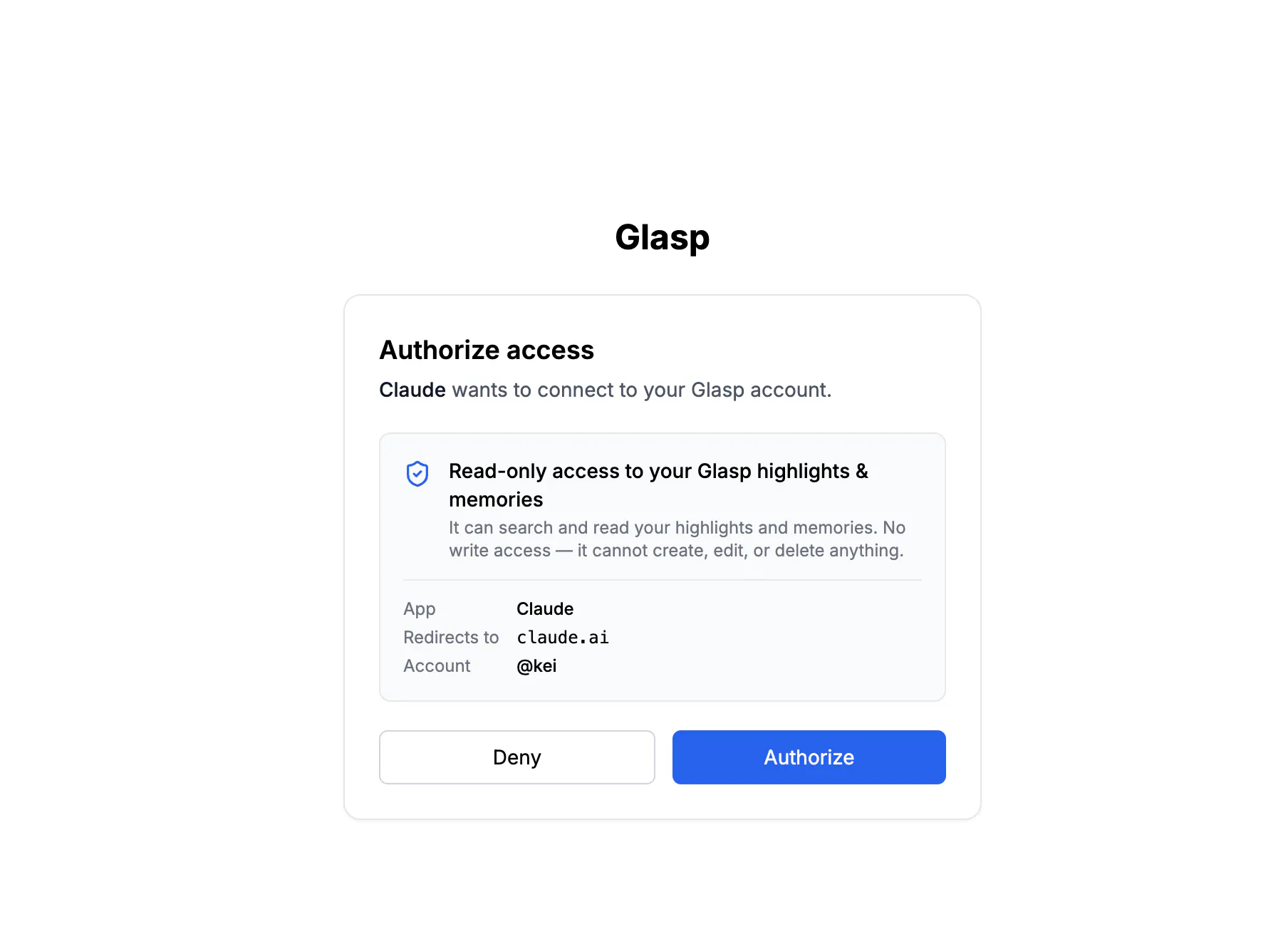 Glasp MCP Connector screenshot 3