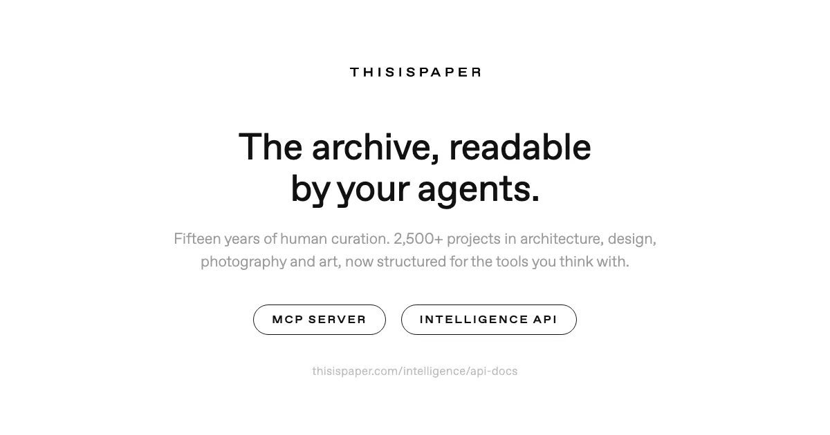 Intelligence API — Thisispaper gallery image