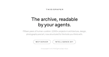 Intelligence API — Thisispaper gallery image