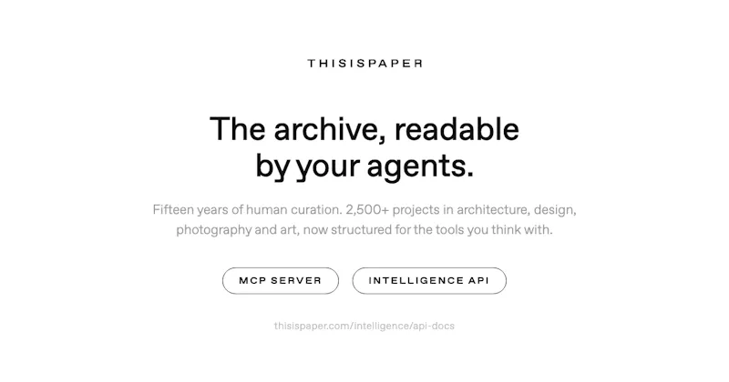 Intelligence API — Thisispaper screenshot 1