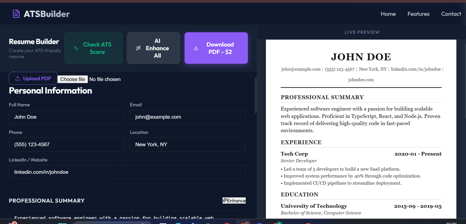Free ATS Resume Builder gallery image