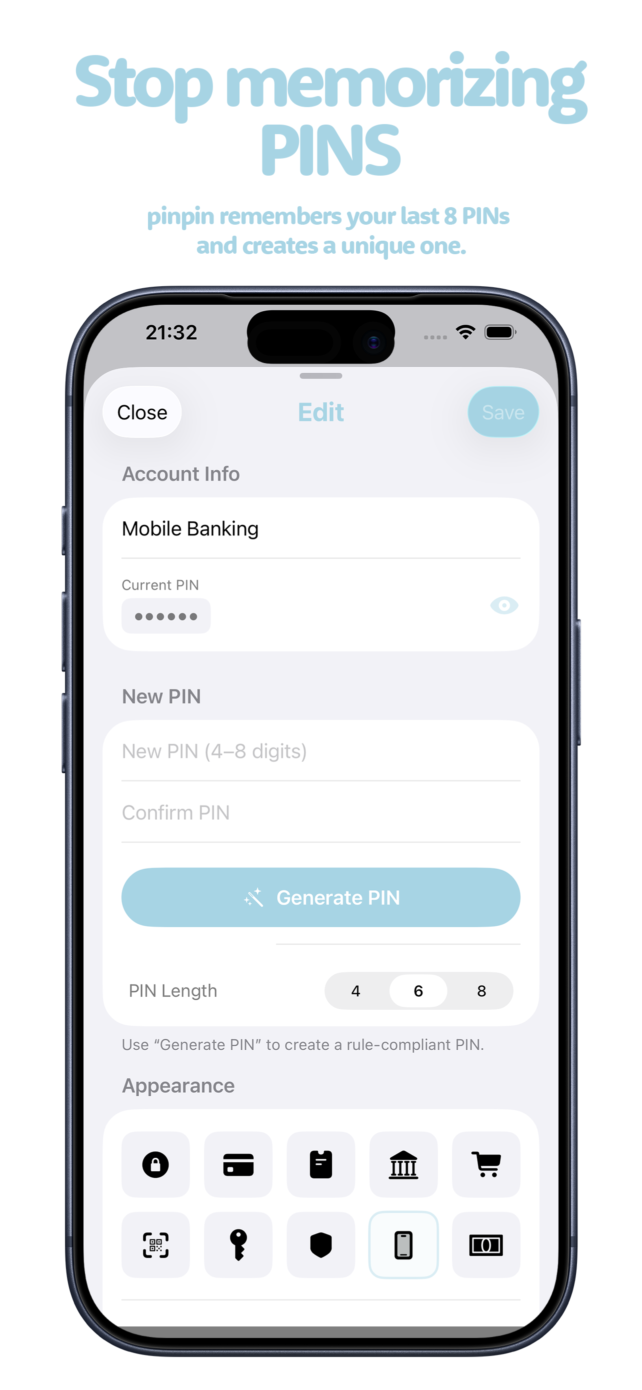 pinpin - simple PIN manager - Screenshot 4 showing product features and functionality