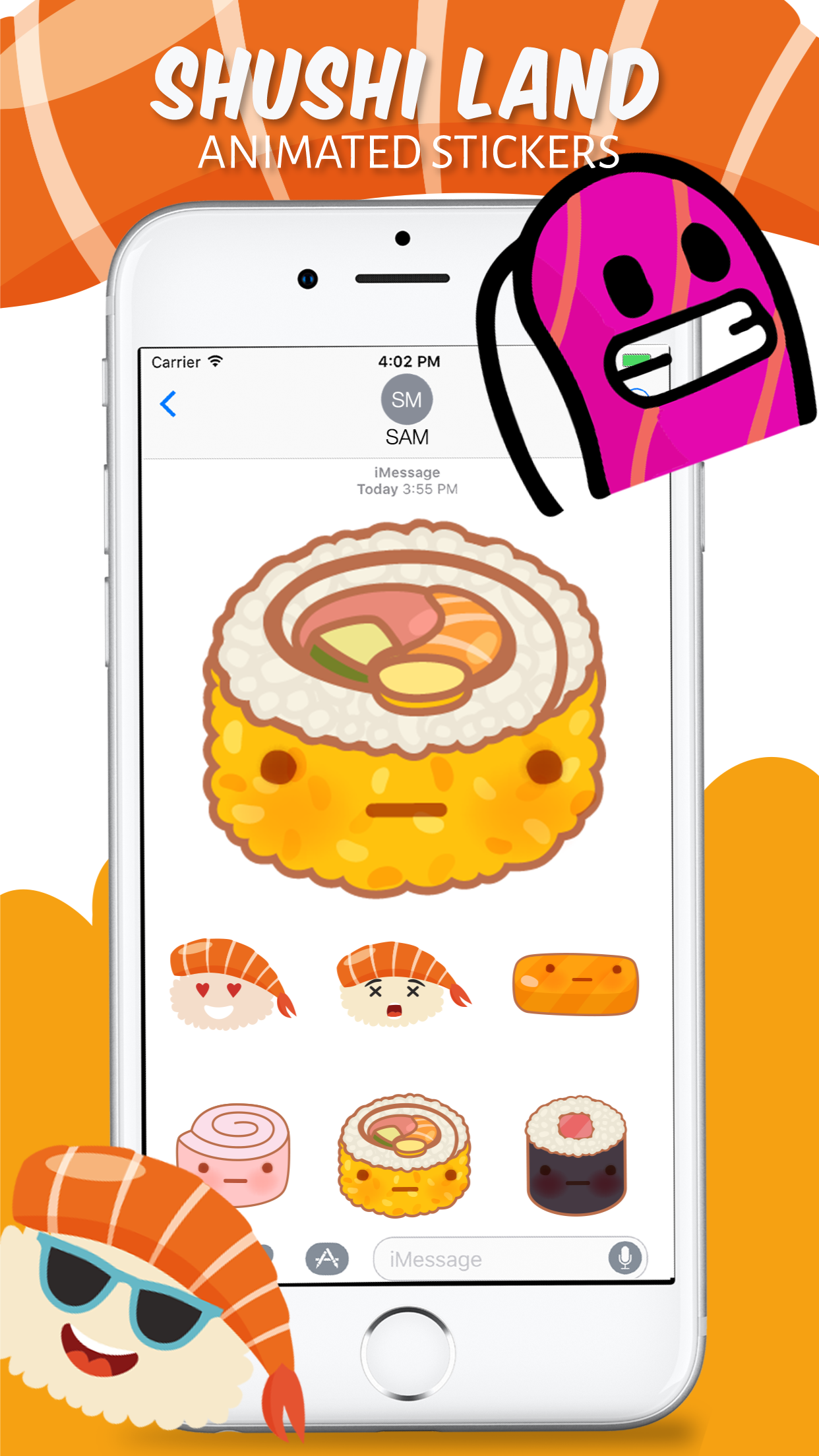 Animated Sushi Love Emojis iMessage gallery image