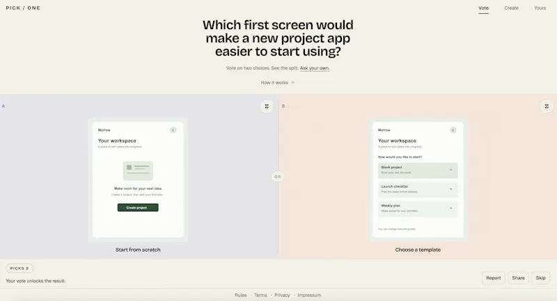 Pick One screenshot 2
