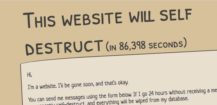 This Website Will Self Destruct