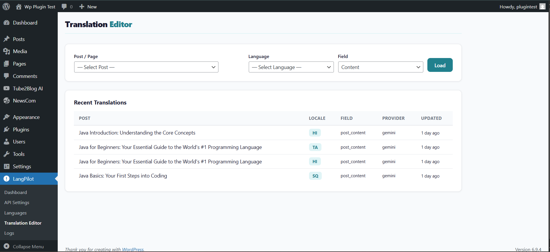 LangPilot - Screenshot 4 showing product features and functionality