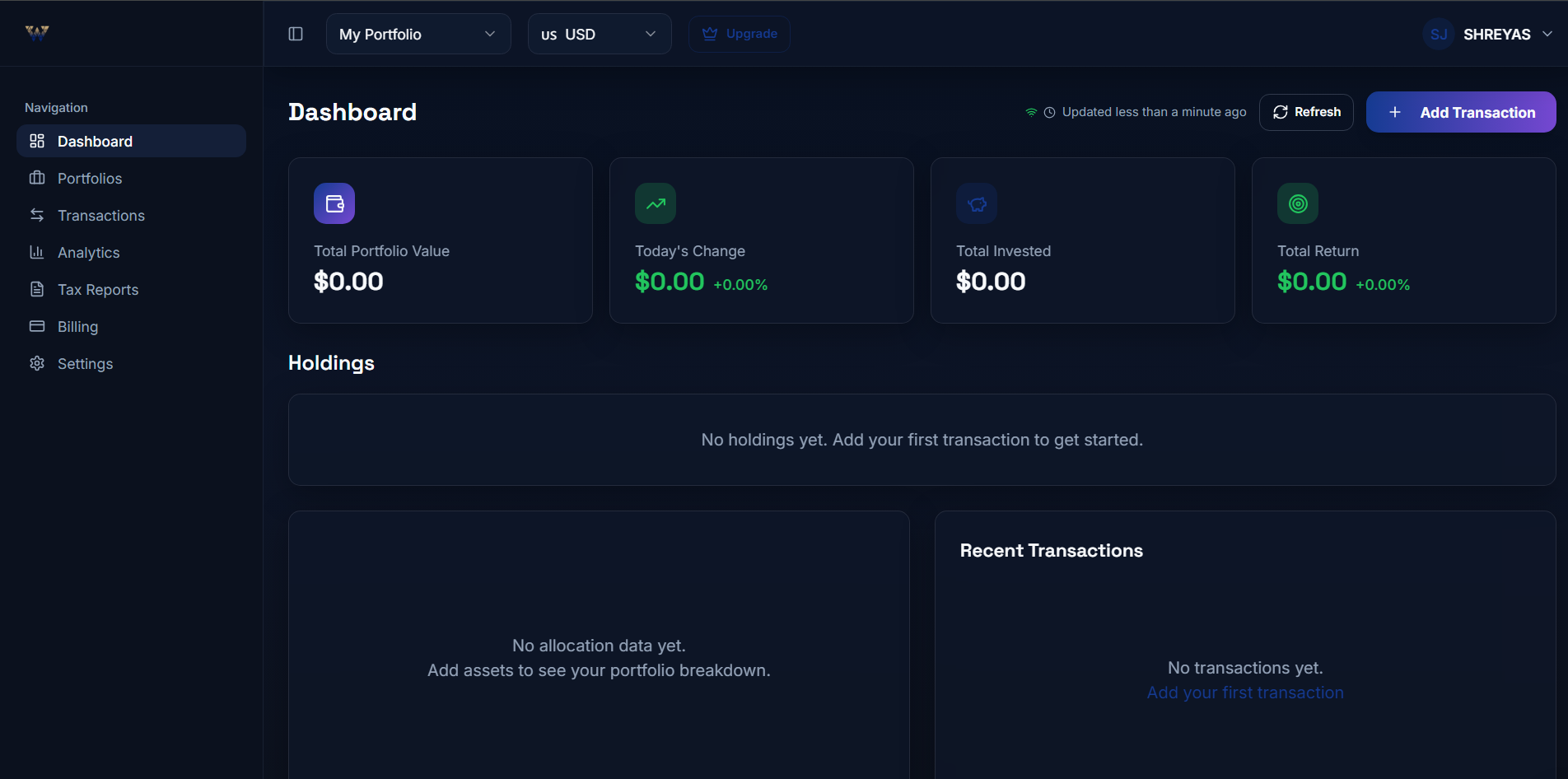 WealthWise - Screenshot 2 showing product features and functionality