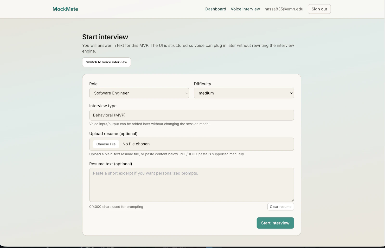 MockMate AI screenshot 1