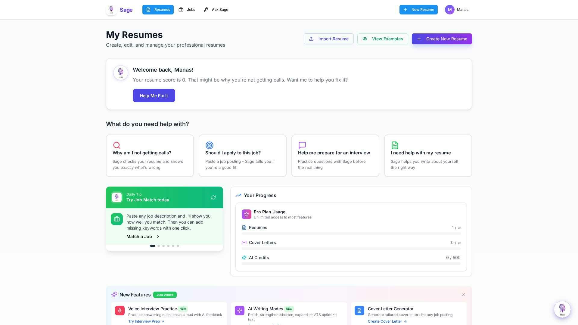 SAGE – AI Career Expert - Screenshot 5 showing product features and functionality