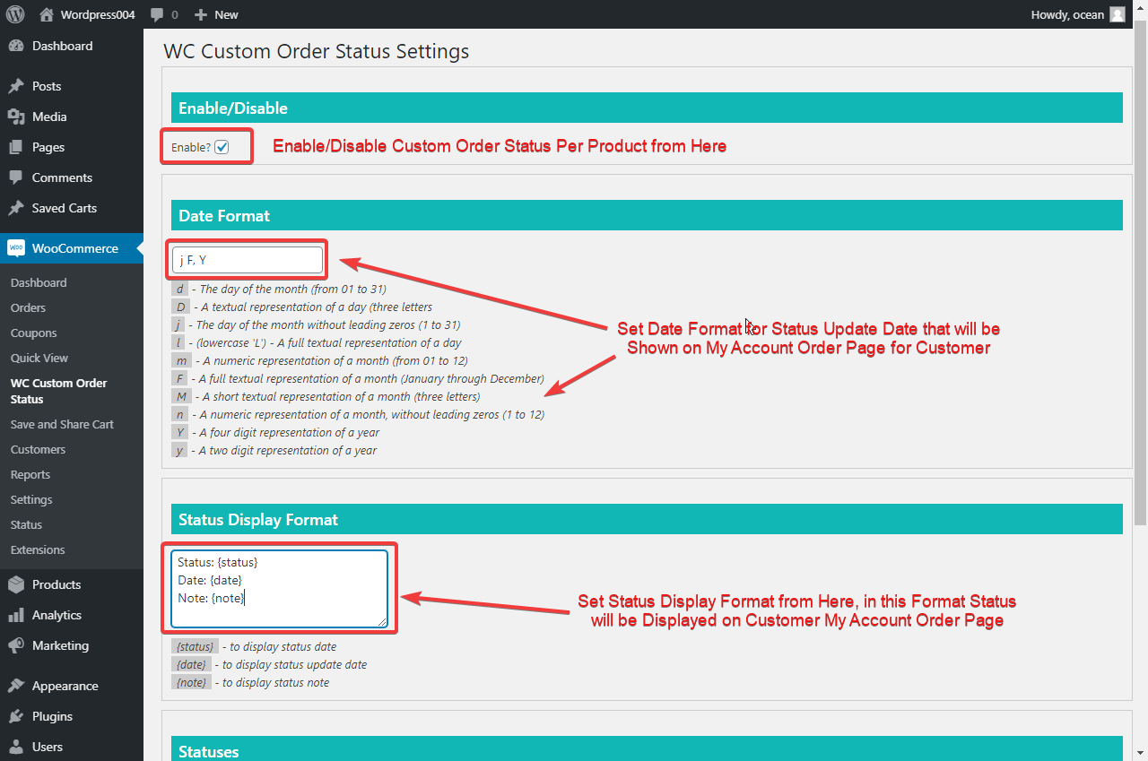 Custom Order Status Product WooCommerce gallery image