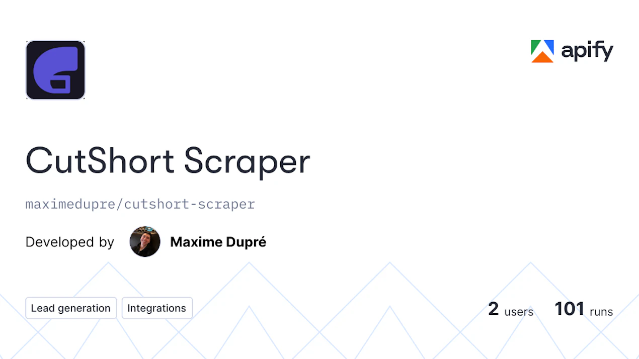 CutShort Scraper product