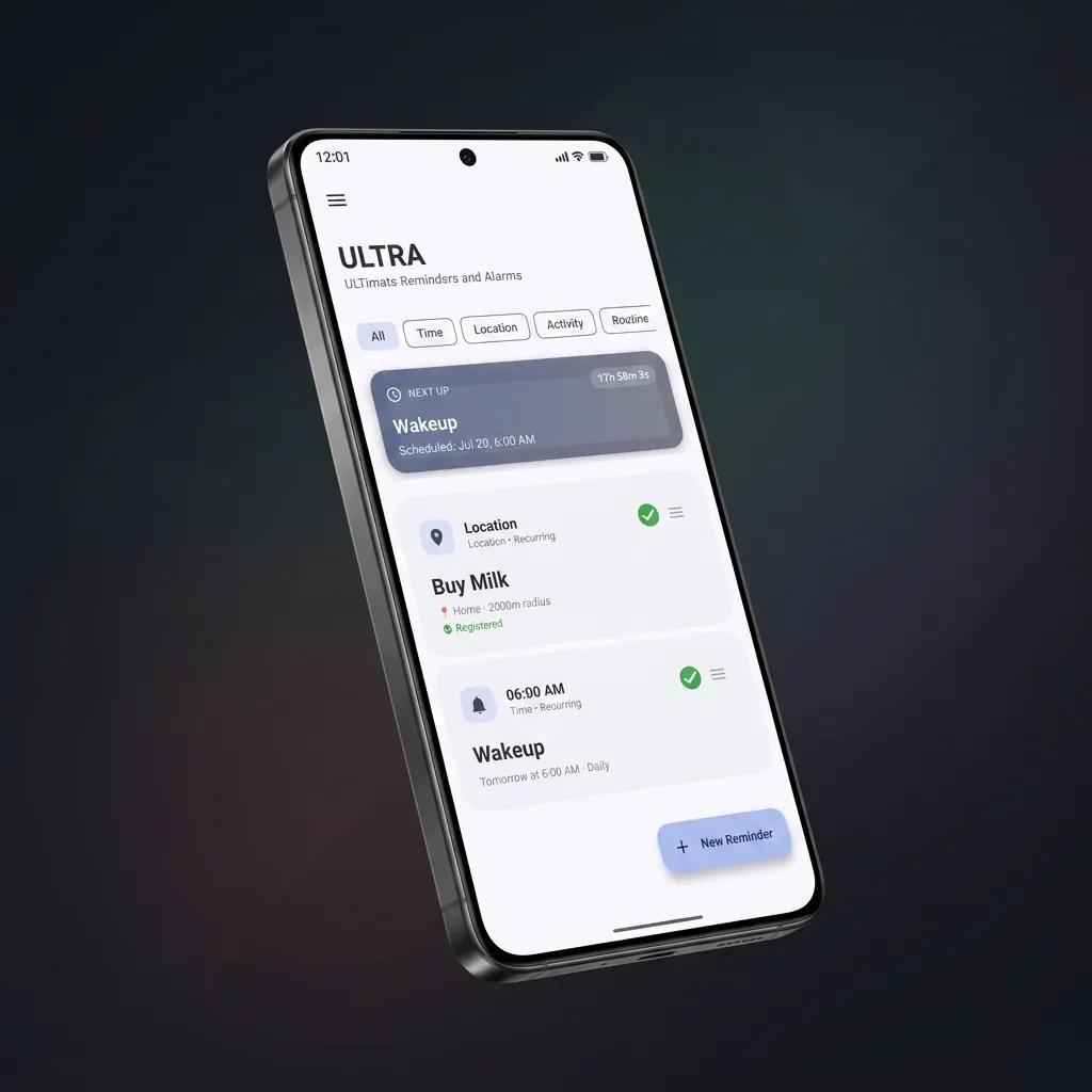 ULTRA , a privacy first reminder app 제품 배너