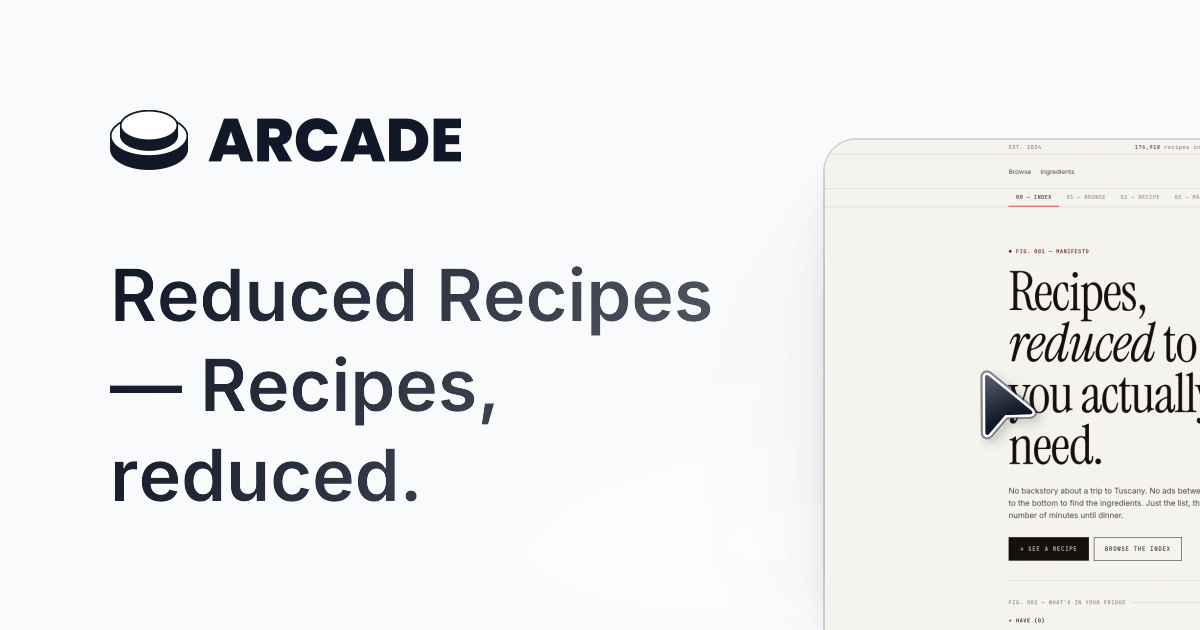 Reduced Recipes — Recipes, reduced. gallery image