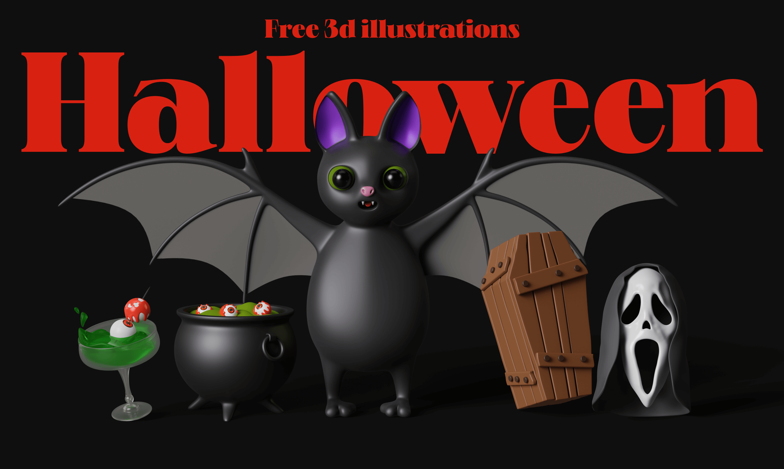 Ücretsiz Cadılar Bayramı 3D İllüstrasyonlar (2.0) media 1