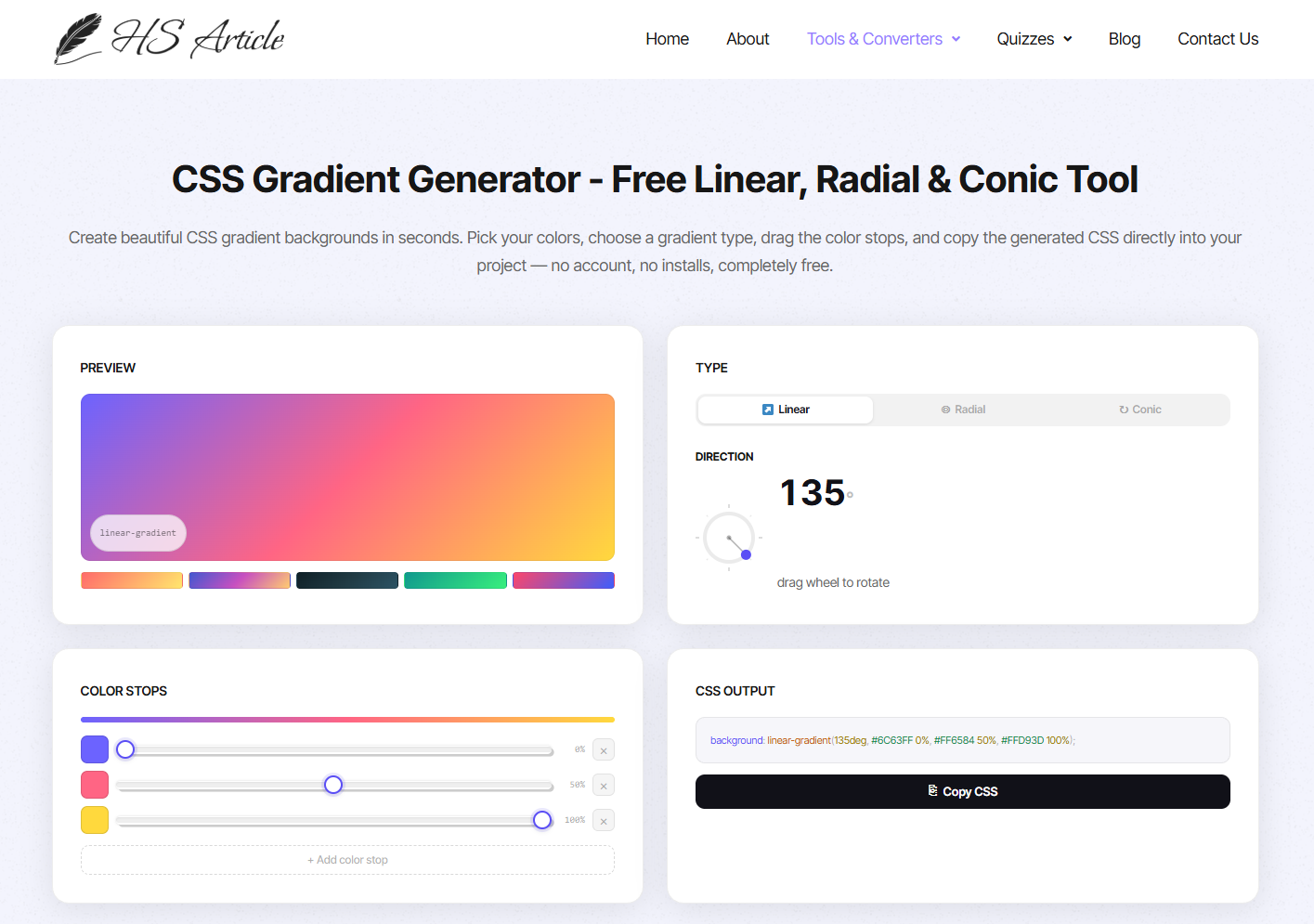 CSS Gradient Generator gallery image
