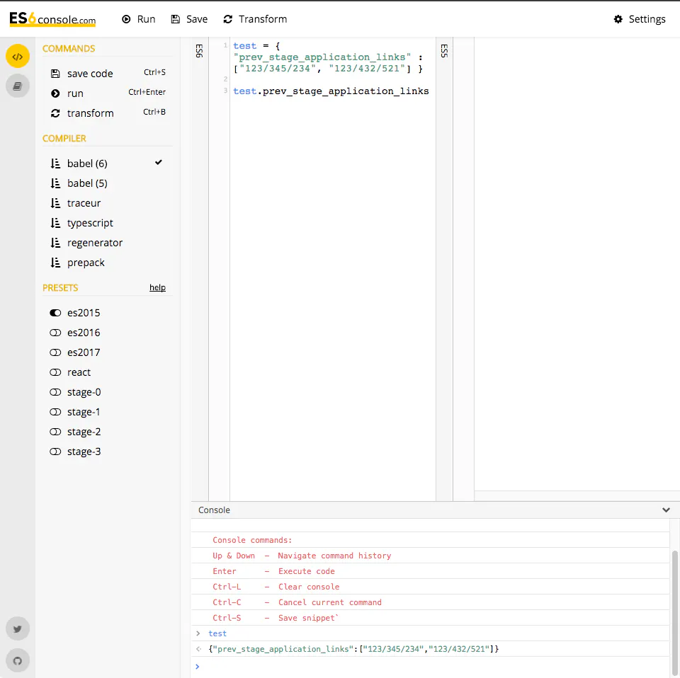 ES6Console.com
