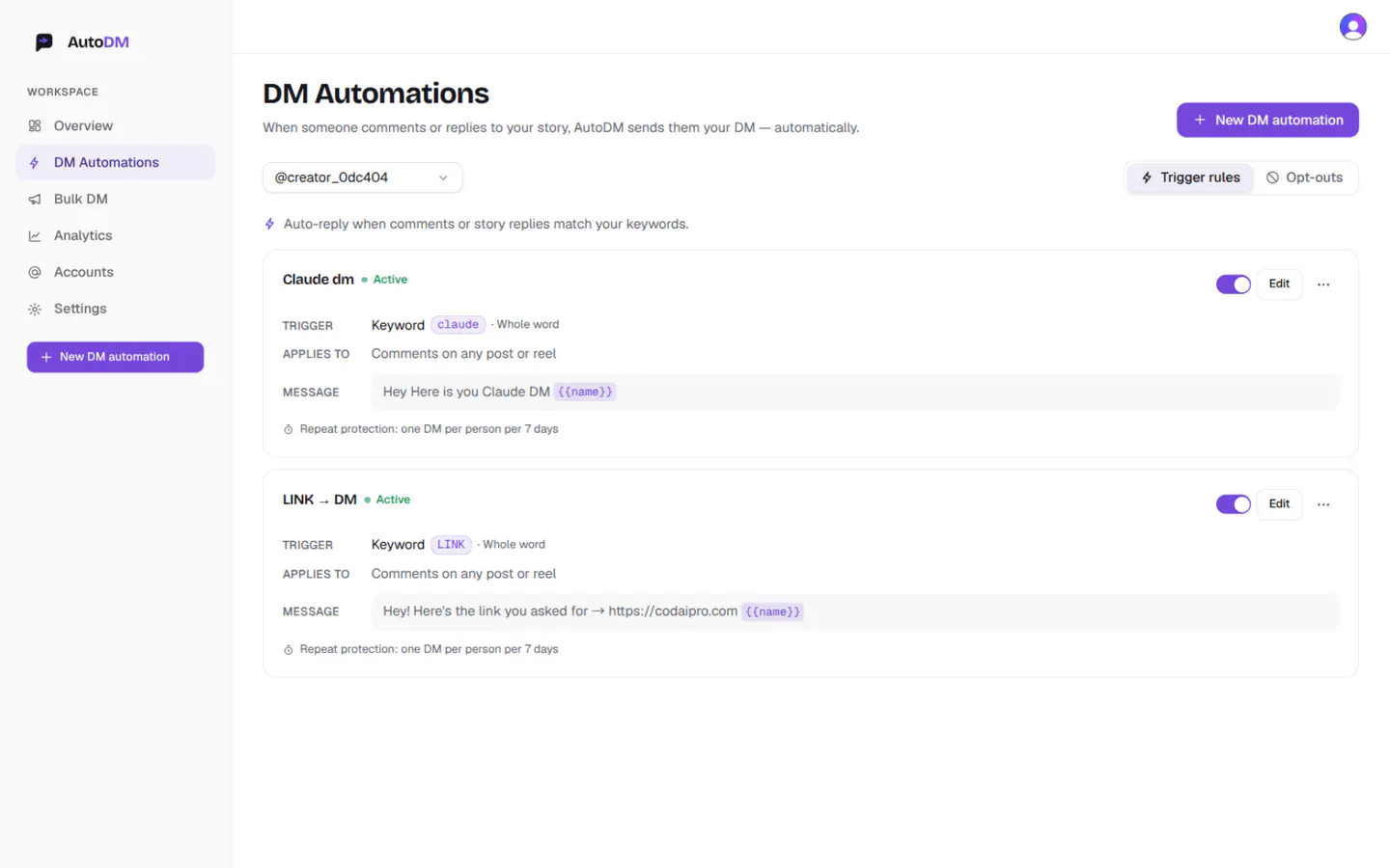 AutoDM by Codaipro gallery image