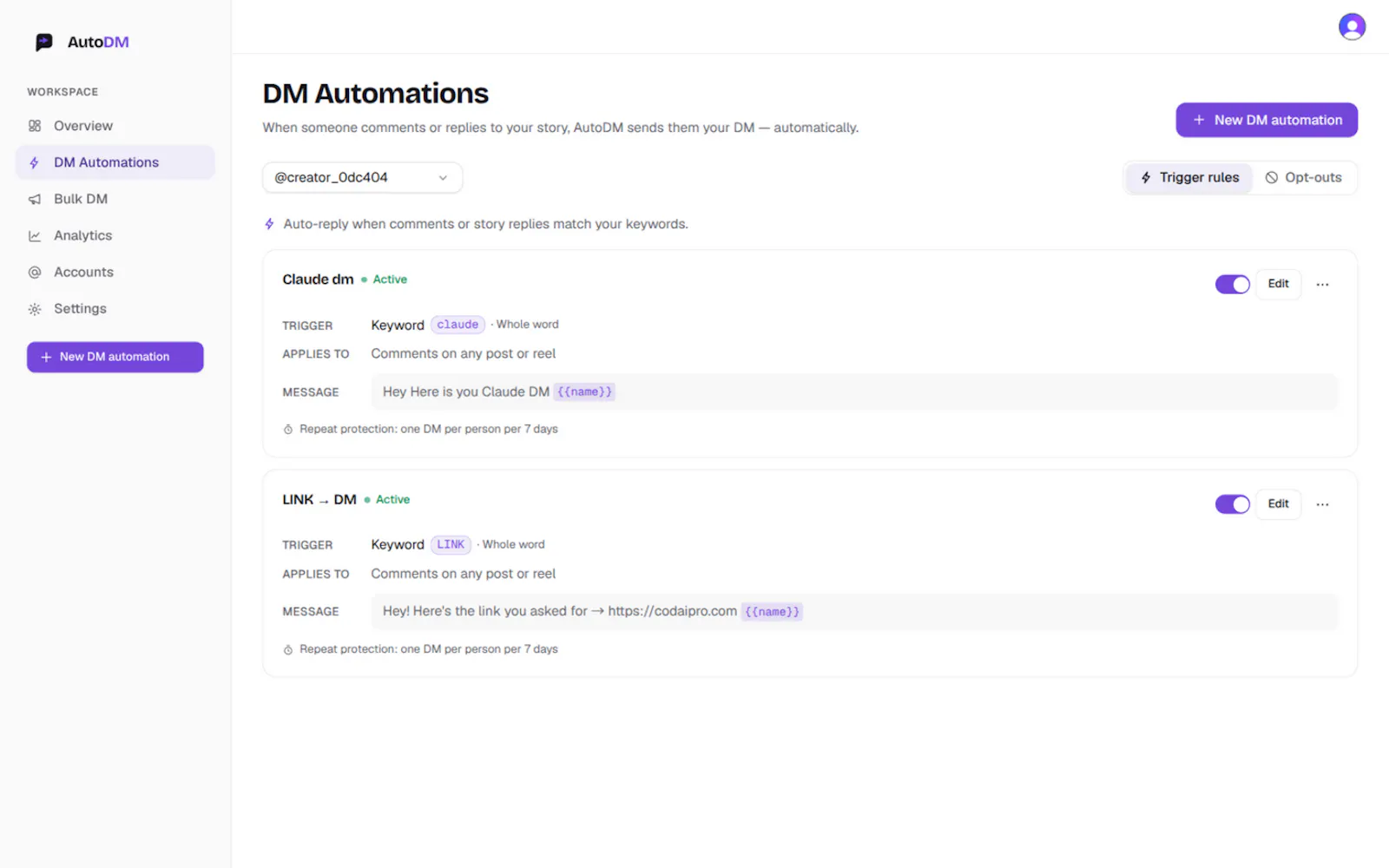 AutoDM by Codaipro screenshot 6