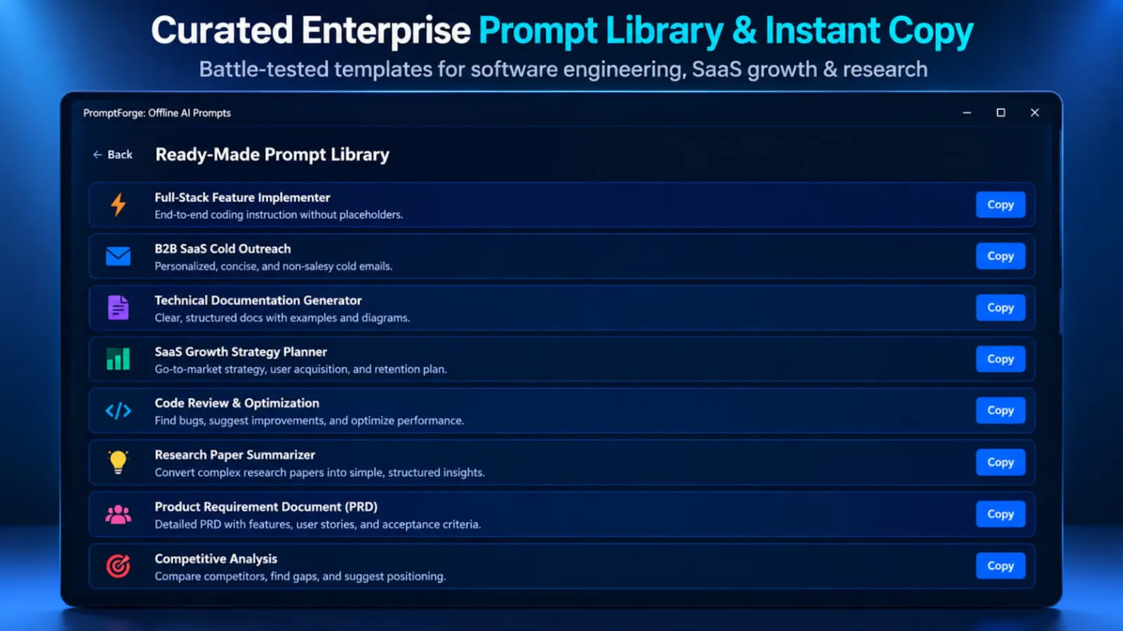 PromptForge: Offline AI Prompts screenshot 3