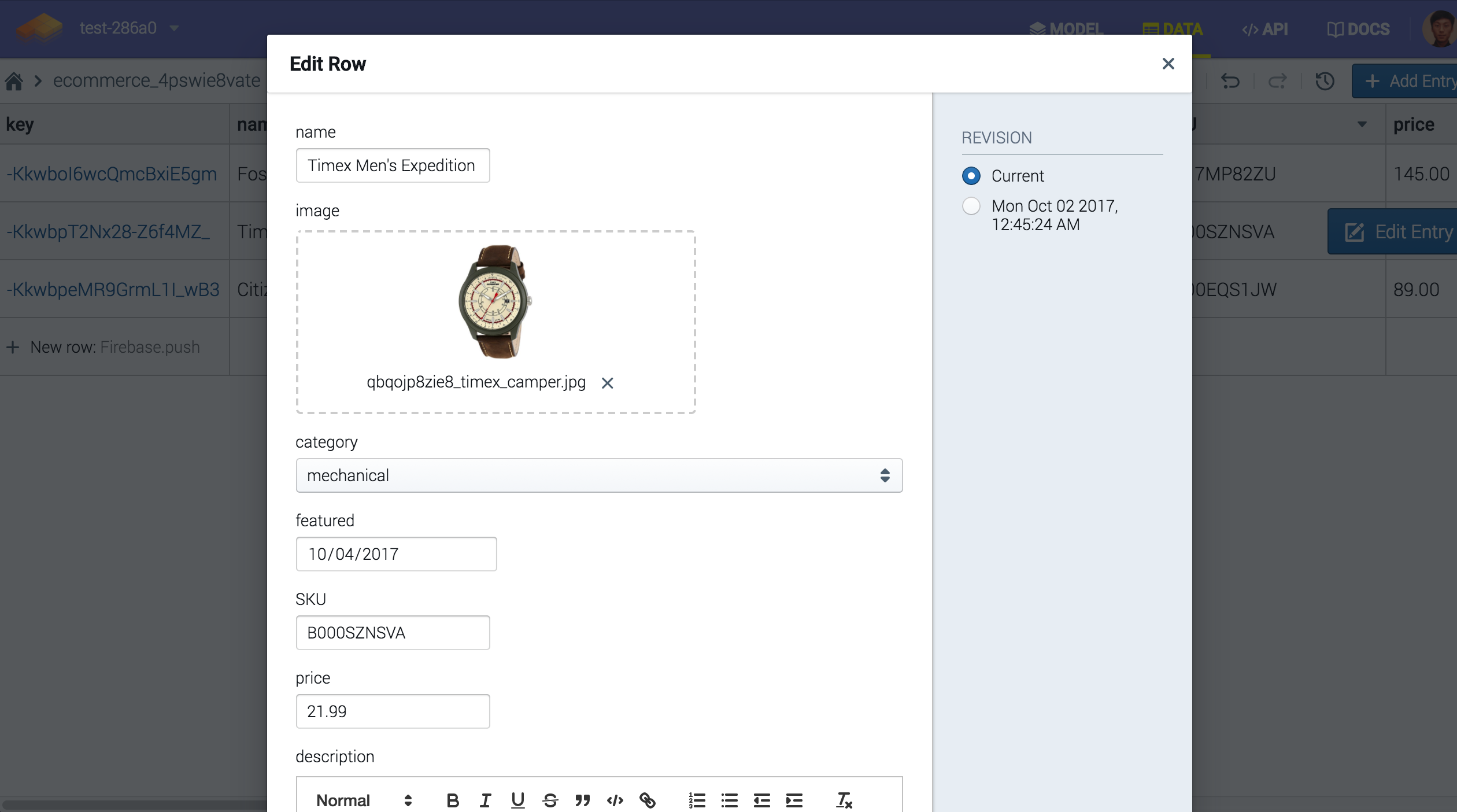 PushTable for Firebase Realtime Database gallery image