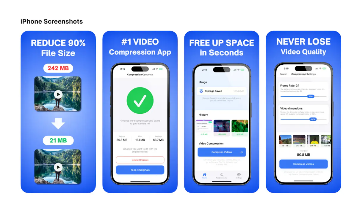 TinyVid: Video Compressor, Clear Storage