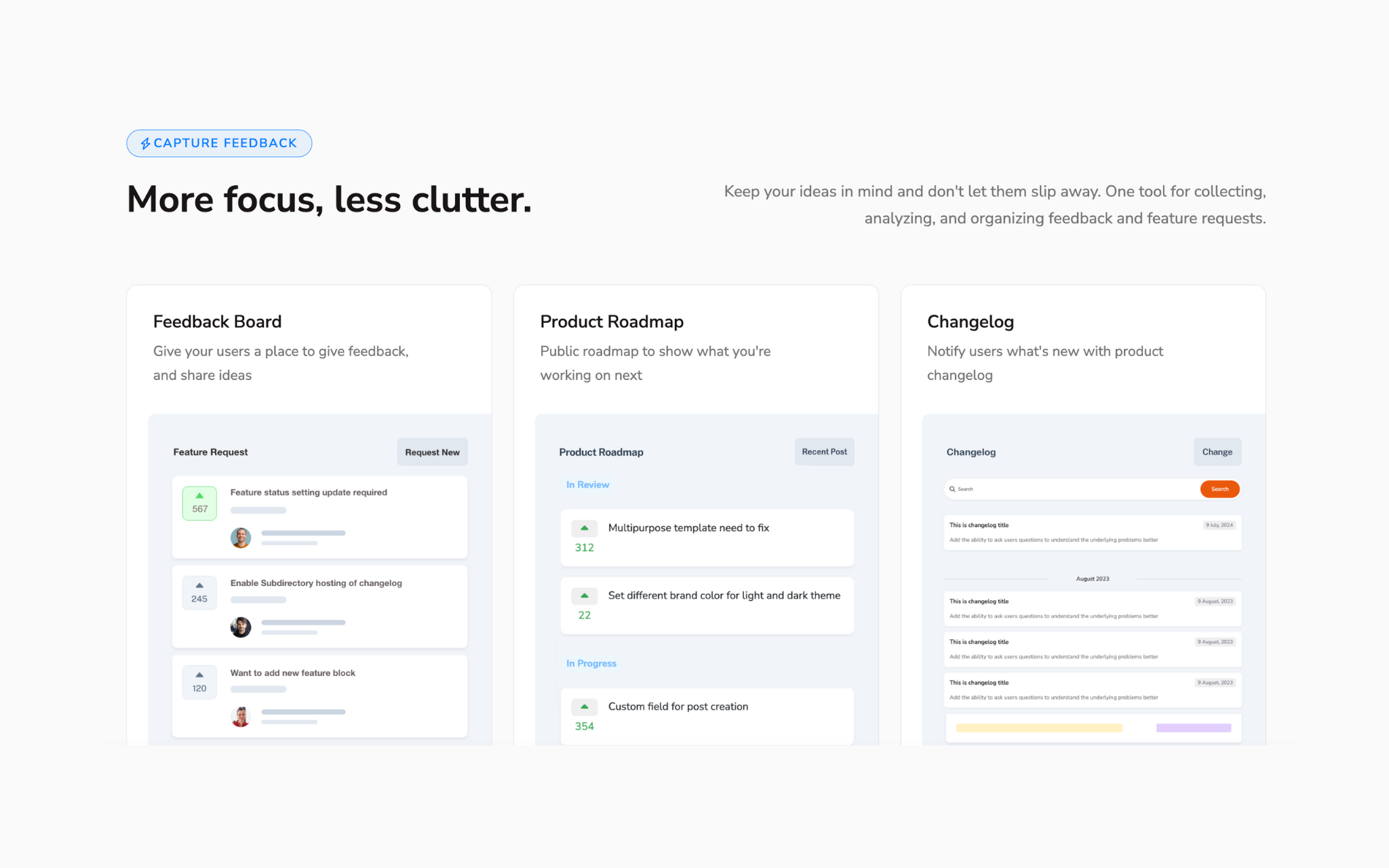 Mídia 3 de Saasfeature - Ferramenta de gerenciamento de solicitação de recurso e feedback