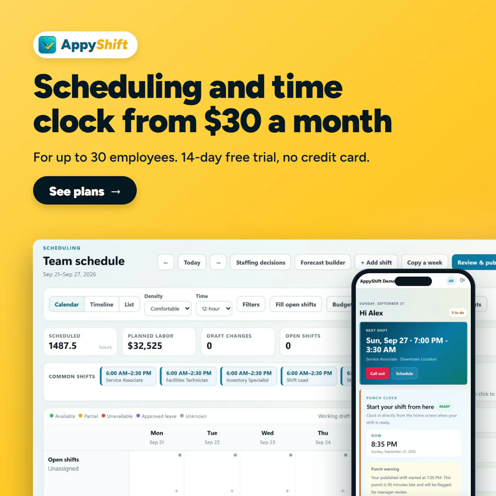 AppyShift screenshot 1