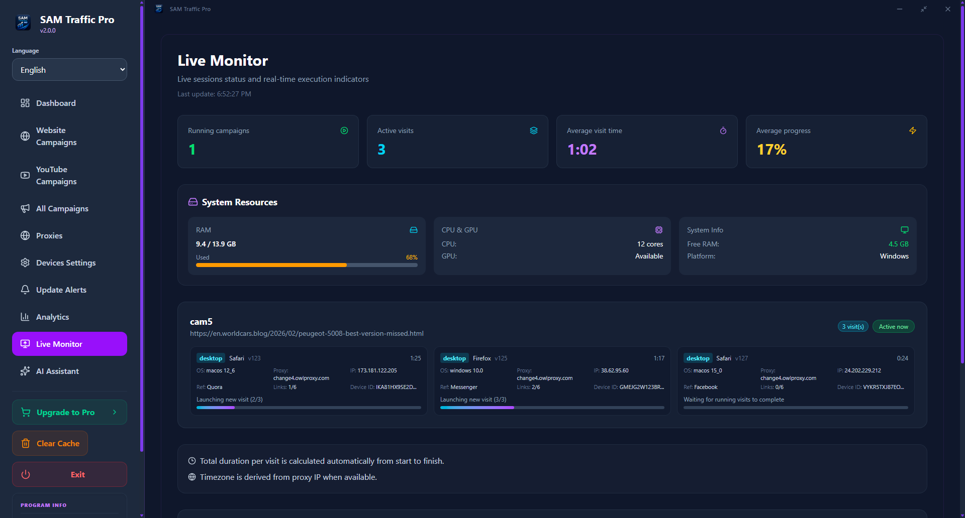 SAM Traffic Pro gallery image