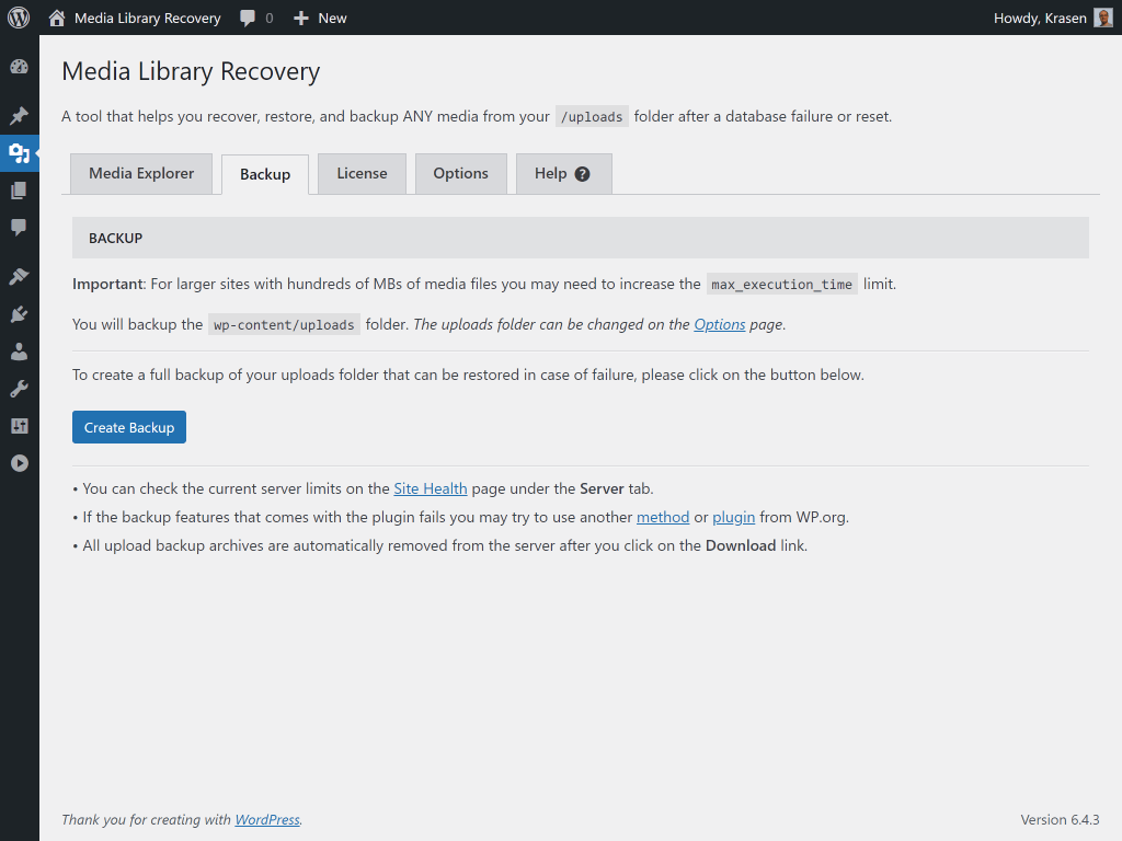 Recuperación de la biblioteca de medios - Recuperar los medios que han sido eliminados de su WordPress media 4