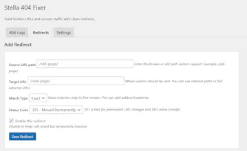 Stella 404 Fixer -WP 404 Redirect Plugin gallery image