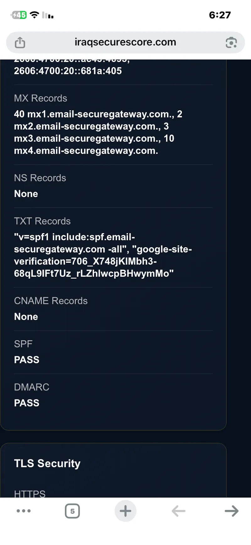 Iraq SecureScore screenshot 3