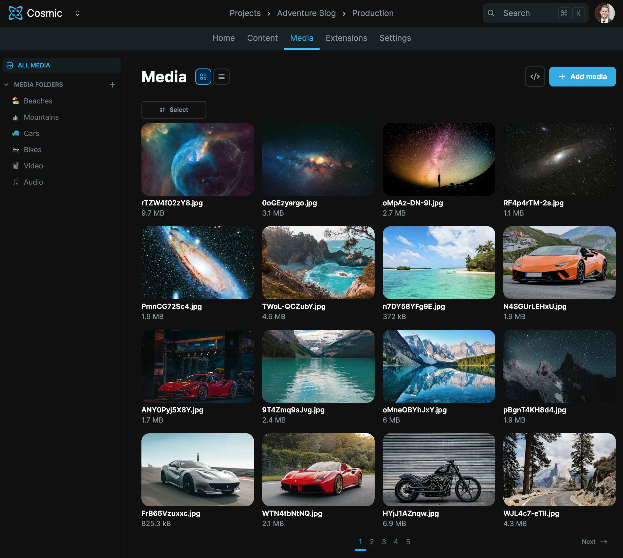 Cosmico 2.0 - CMS senza testa e toolkit API media 4