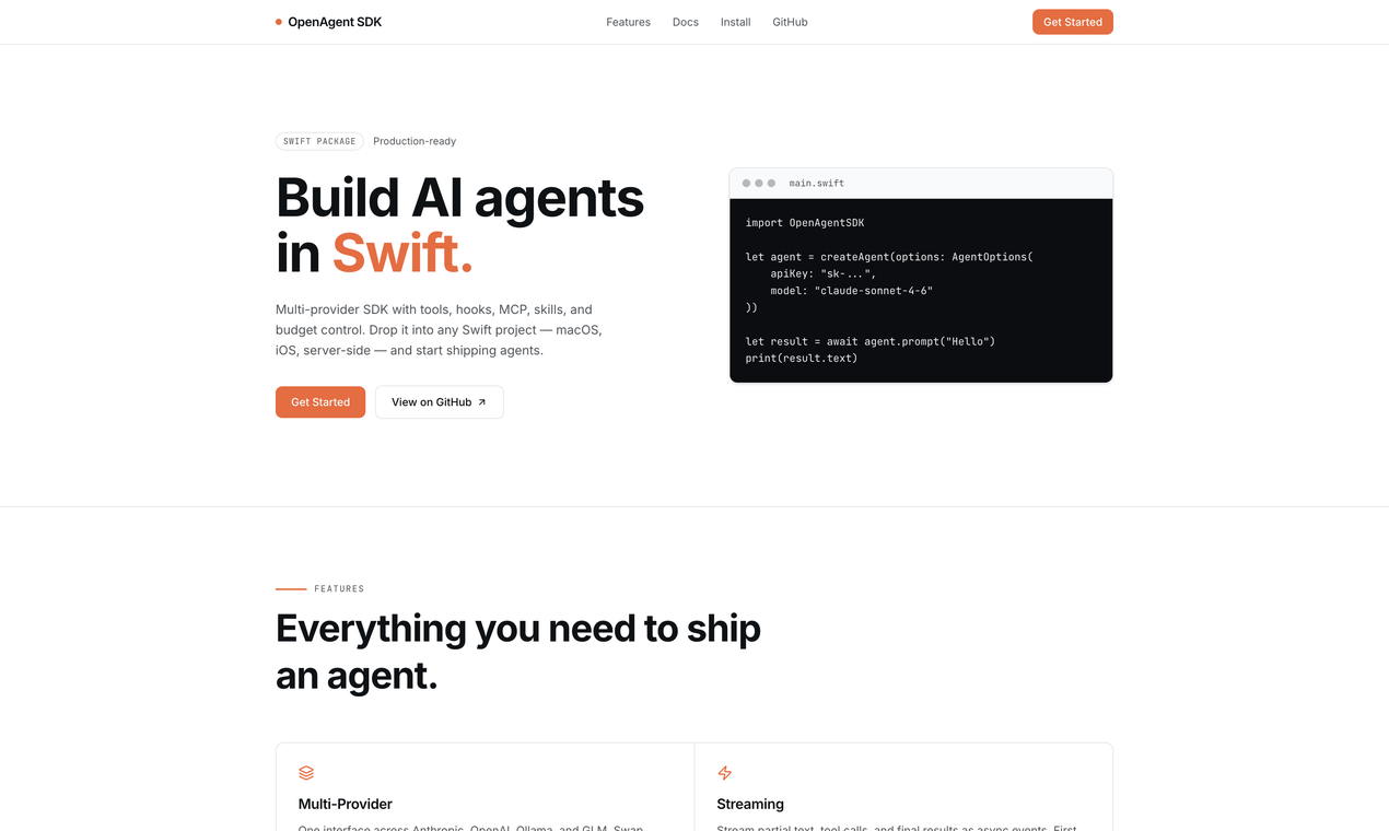 OpenAgent SDK for Swift gallery image