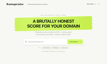 Namepraise - domain name scoring gallery image