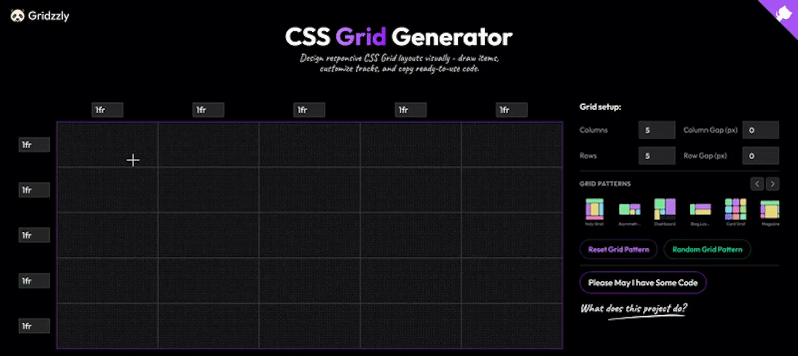 Gridzzly - Visual CSS Grid Builder screenshot 1