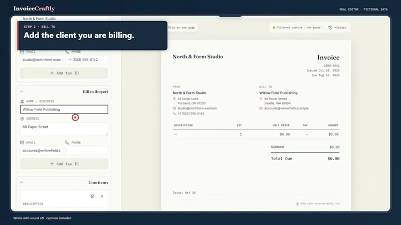 InvoiceCraftly screenshot 1 (video preview)