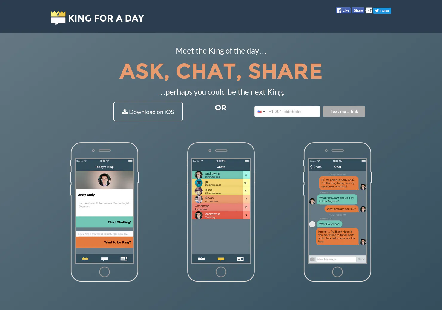King for a day