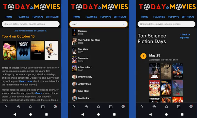 Today in Movies screenshot 3