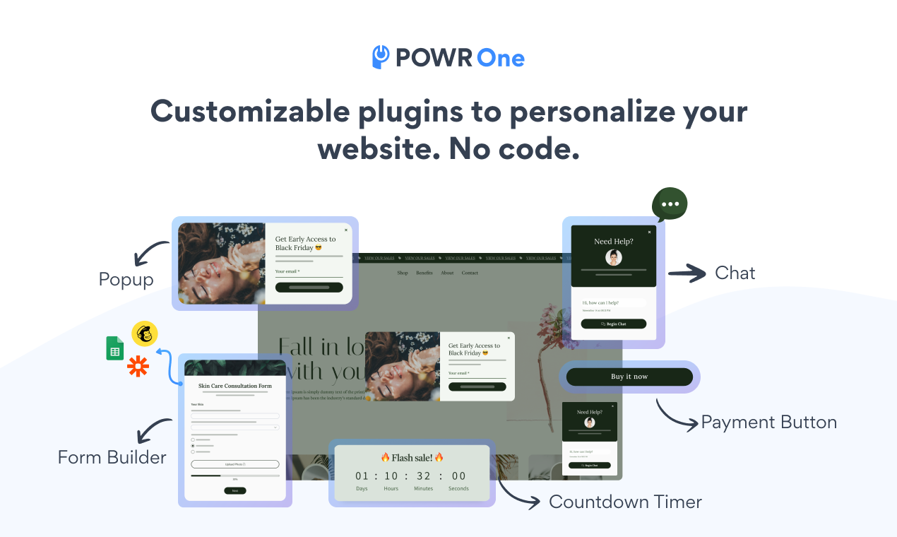 Powr One：網站插件套件 - 60個插件多合一，以個性化您的網站，沒有代碼 media 1